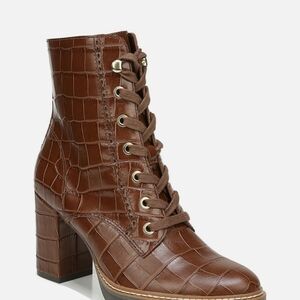 Naturalizer Brown Lace-Up Croc Boots